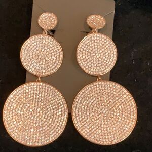 Suzy Levian Rose Gold Vermeil CZ Earrings
